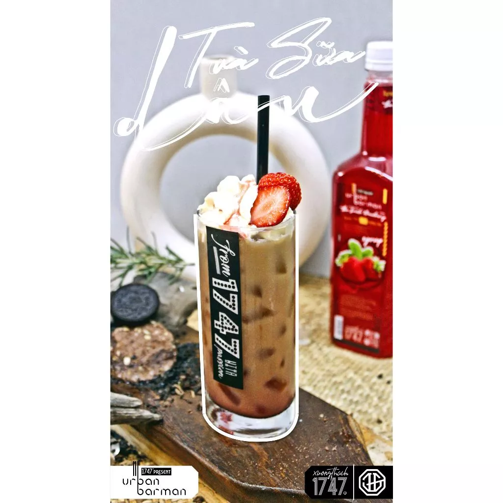 Syrup Dâu Tây - Urban Barman 1747 - 730ml - Siro Dâu Tươi | Trà Dâu