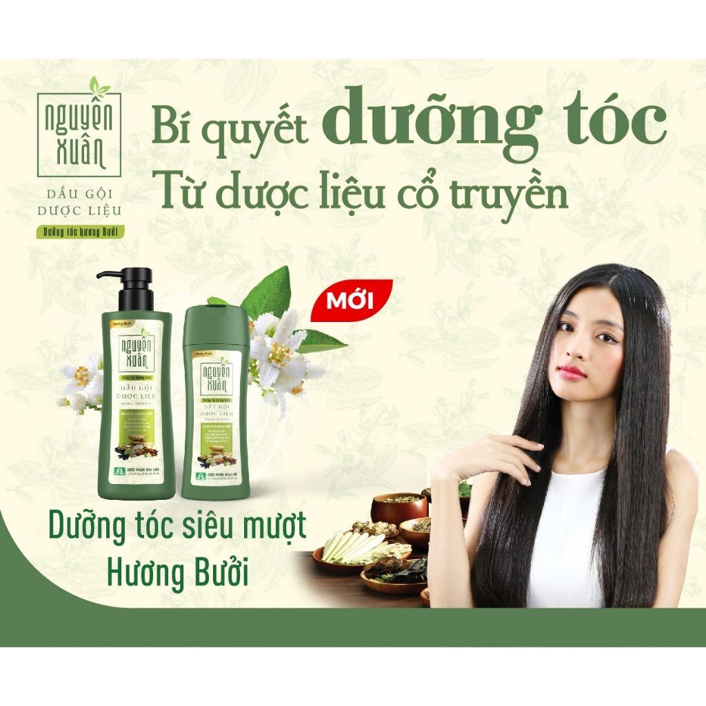 Ảnh Dầu gội dược liệu Nguyên Xuân Dưỡng tóc Hương bưởi 450ml -Tặng thêm 50ml giá không đổi 4