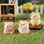 Set 6 mô hình heo áo mưa xanh dễ thương trang trí bàn làm việc, tủ sách, quà tặng, tiểu cảnh - set heo số 4