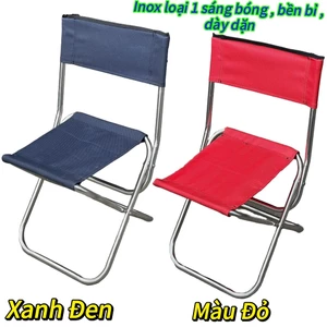 Ghế gấp gọn đi du lịch, cắm trại, Ghế xếp mini INOX câu cá nhỏ gọn tiện dụng, Inox cao cấp , ghế có tựa lưng gấp gọn