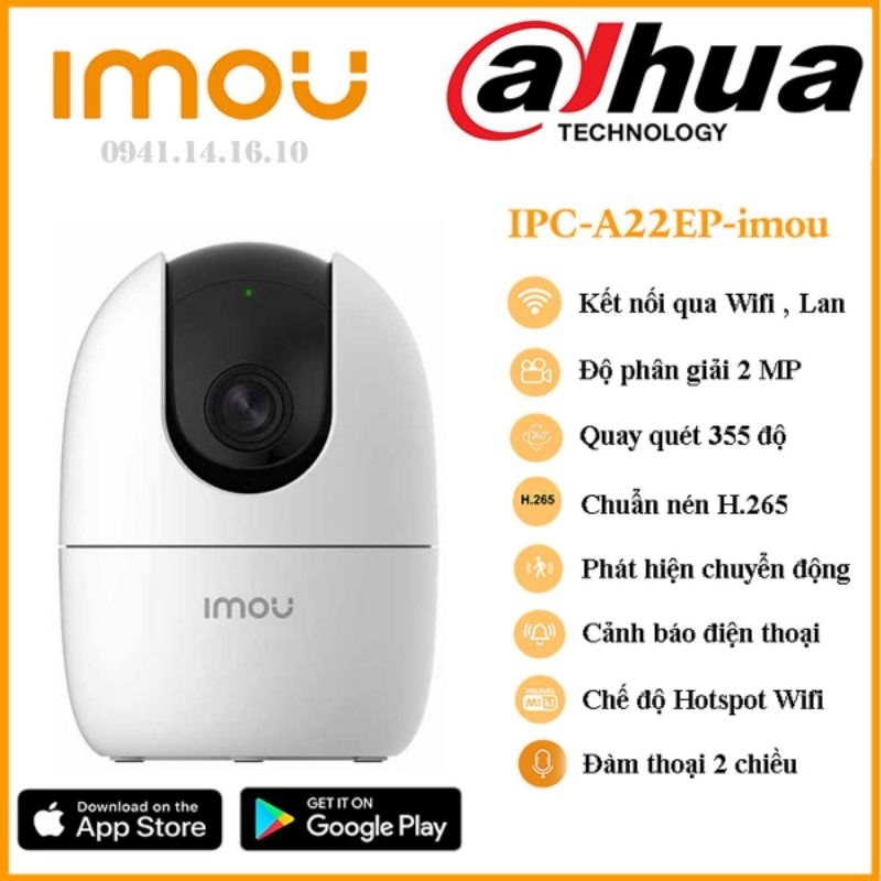 Camera IMOU A22EP 2MP (IMOU Ranger 2) | Shopee Việt Nam