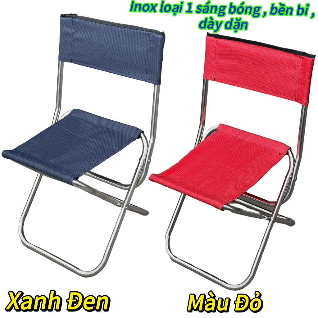 Ghế inox gấp gọn cho quán Trà tranh , Câu cá , Du lịch , Dã ngoại , ghế 3 trong 1 Inoc Cao Cấp Chất Lượng