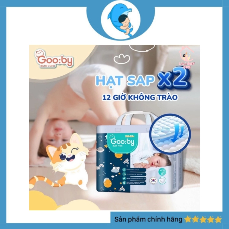 [CHƯƠNG TRÌNH MỚI] Tã/bỉm quần dán Gooby Premium size M32/L28/XL26/XXL24 chống tràn hiệu quả cho bé từ 6-24kg MECAHEO