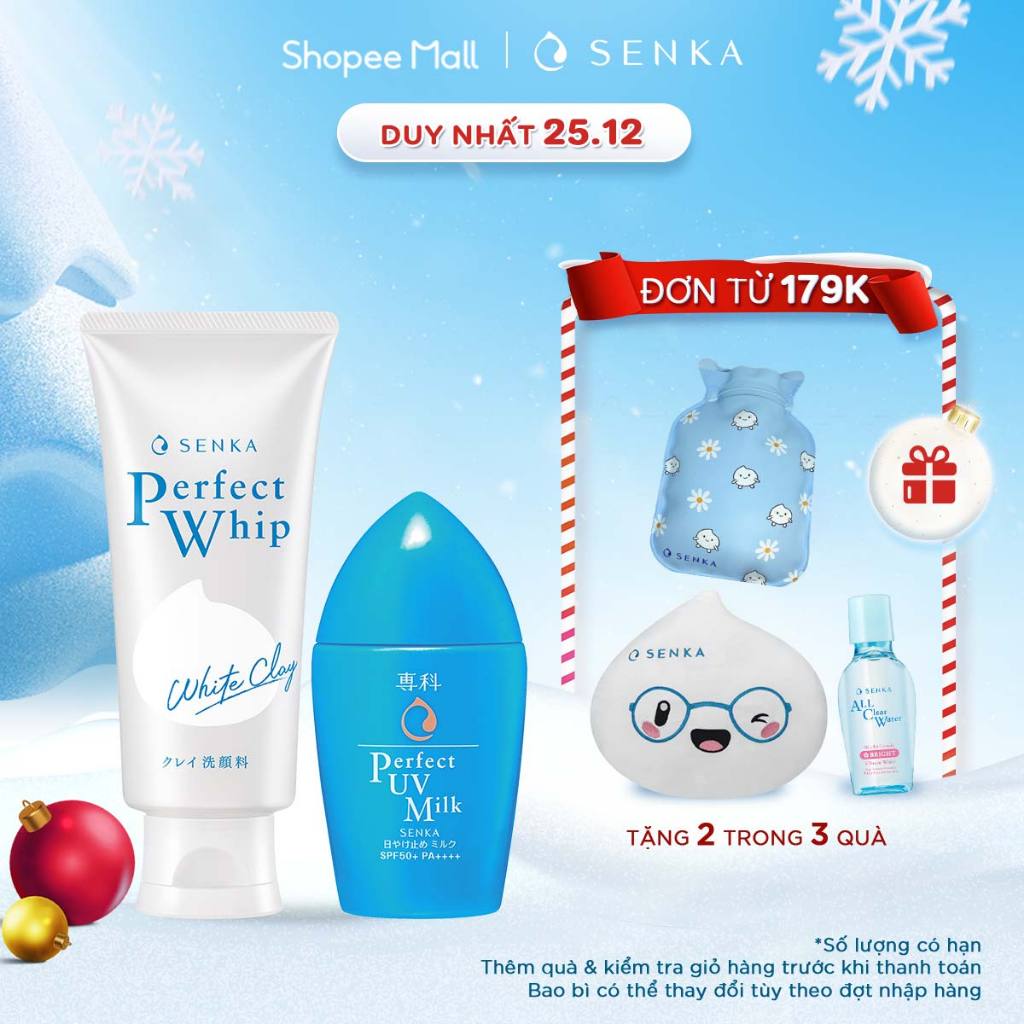 Combo Kem chống nắng dạng sữa Senka Perfect UV Milk 40ml và sửa rửa mặt ...