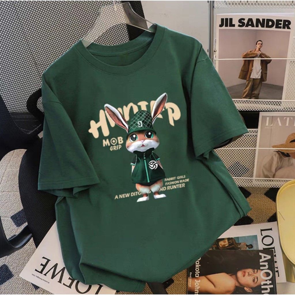 [VẢI 250 GSM] Áo Thun Thỏ HUNTER Unisex Form Rộng 100% Cotton Định Lượng Vải 250 Gsm - AP212