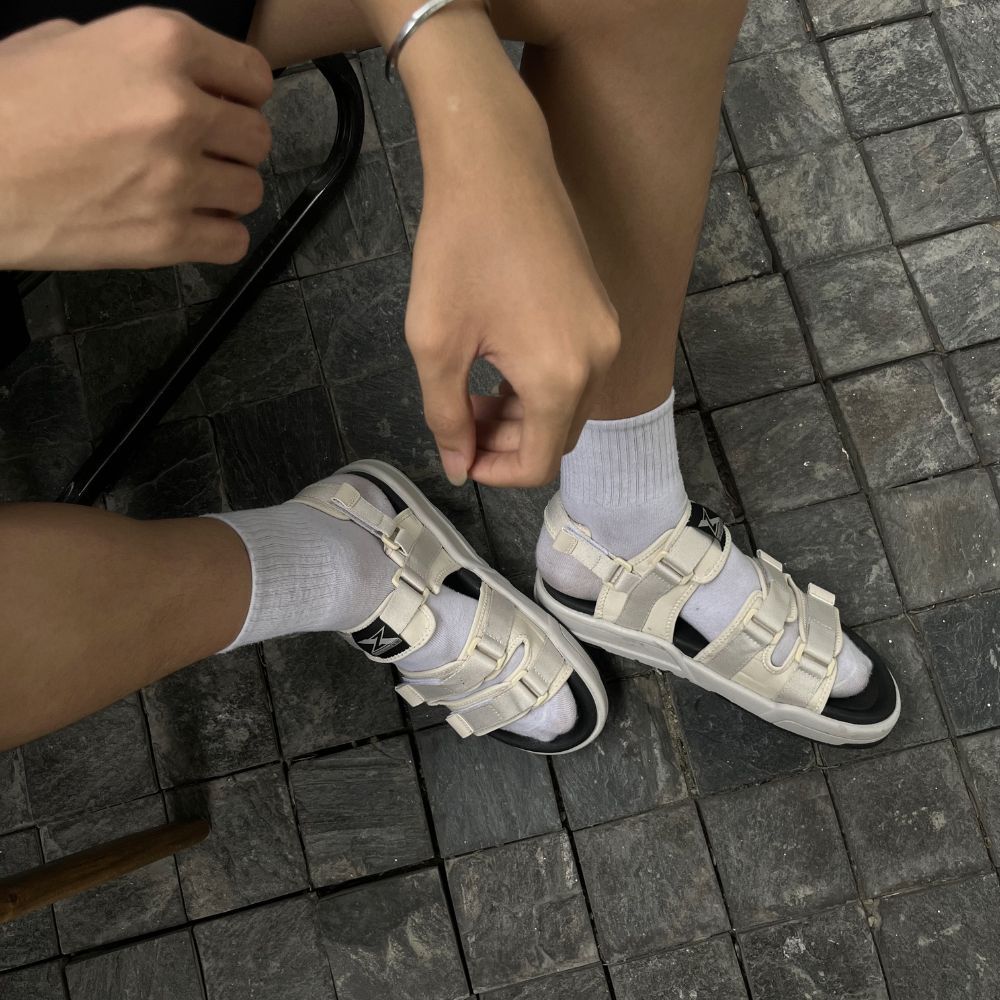 Giày Sandal nam nữ ZX 3128 Meta 3 quai ngang đế bằng Streetwear