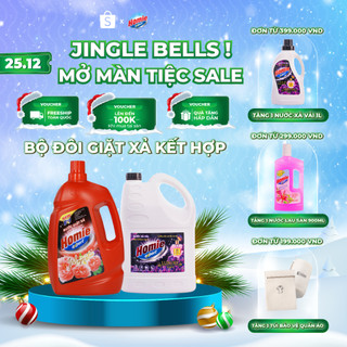 (Combo 2 món) 1 Nước Giặt Xả 3,5kg + 1 Can Nước Xả Vải 3,5kg HOMIE EXPERT