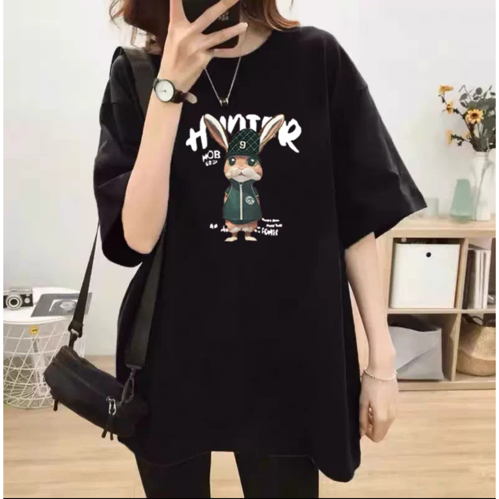 [VẢI 250 GSM] Áo Thun Thỏ HUNTER Unisex Form Rộng 100% Cotton Định Lượng Vải 250 Gsm - AP212