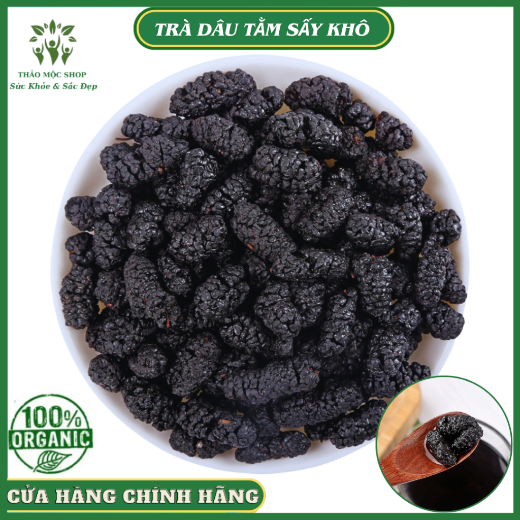 ✅[CHÍNH HÃNG] Dâu Tằm Sấy Khô 100gr Nguyên Quả To Đều Dẻo Ngọt Giữ Dáng Đẹp Da