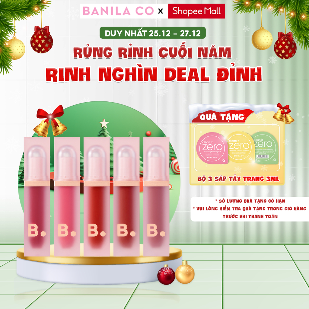 Son tint lì BANILA CO Water Drop Veil Tint 4.5G giúp đôi môi căng mọng