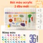 Set 12đến 60 Bút màu ACRYLICMarker 2 đầu chống thấm nước không bị nhòe vẽ lên được nhiều chất liệu