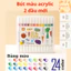 Set 12đến 60 Bút màu ACRYLICMarker 2 đầu chống thấm nước không bị nhòe vẽ lên được nhiều chất liệu
