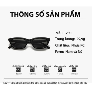 Kính râm mát thời trang nữ nam phong cách Hàn Quốc Hottrend 2024 mắt kính chống tia bức xạ đẹp giá rẻ HANASO 290