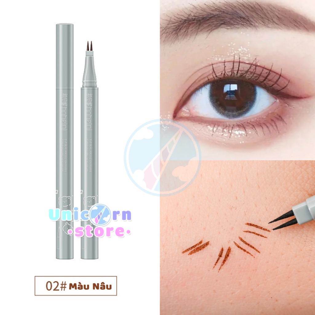 Kẻ Mắt Mi Dưới 2 Ngòi Nét Siêu Mảnh, Lâu Trôi 0,01mm Bobeini