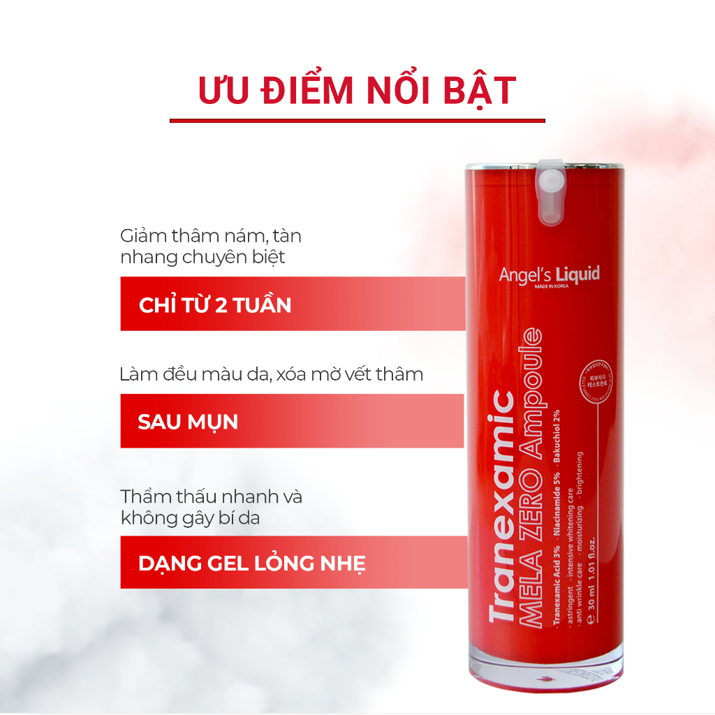 Ảnh Siêu Tinh Chất Giảm Thâm Nám Chuyên Biệt Angel's Liquid Tranexamic Mela Zero Ampoule 30ml (ĐỎ) 2