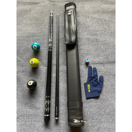 Cơ Bida Líp Phủ Carbon Cao Cấp – Cơ Bida Đầu Cơ 11.5mm, Cán Gỗ Công Nghệ Nhật