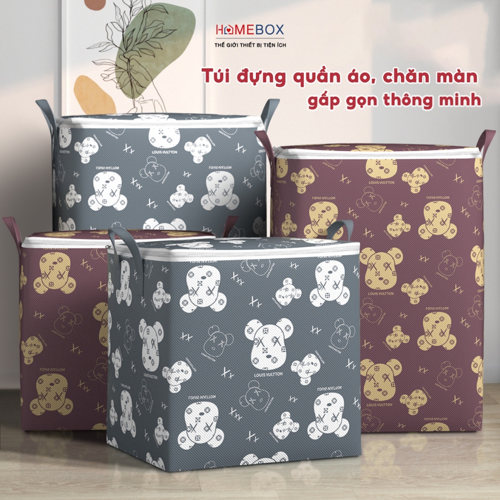 Giỏ Đựng Quần Áo Vải Chống Nước Cỡ Lớn 100L 140L, Túi Đựng Chăn Màn Gấp Gọn Lưu Trữ Quần Áo Đồ Lót