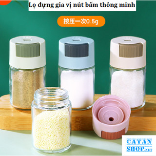 Lọ Rắc Gia Vị ,Hũ Gia Vị Thủy Tinh Tiện Dụng Cho Nhà Bếp,Lọ Đựng Gia Vị Thông Minh Có Nút Bấm GD789-BamGV