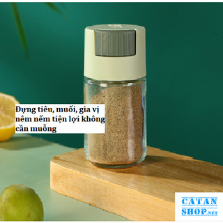 Lọ Rắc Gia Vị ,Hũ Gia Vị Thủy Tinh Tiện Dụng Cho Nhà Bếp,Lọ Đựng Gia Vị Thông Minh Có Nút Bấm GD789-BamGV