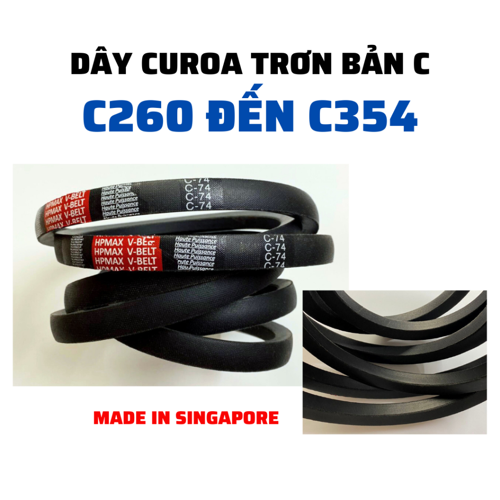 Dây curoa trơn bản C: C260 C264 C268 C270 C280 C285 C287 C289 C290 C300 ...