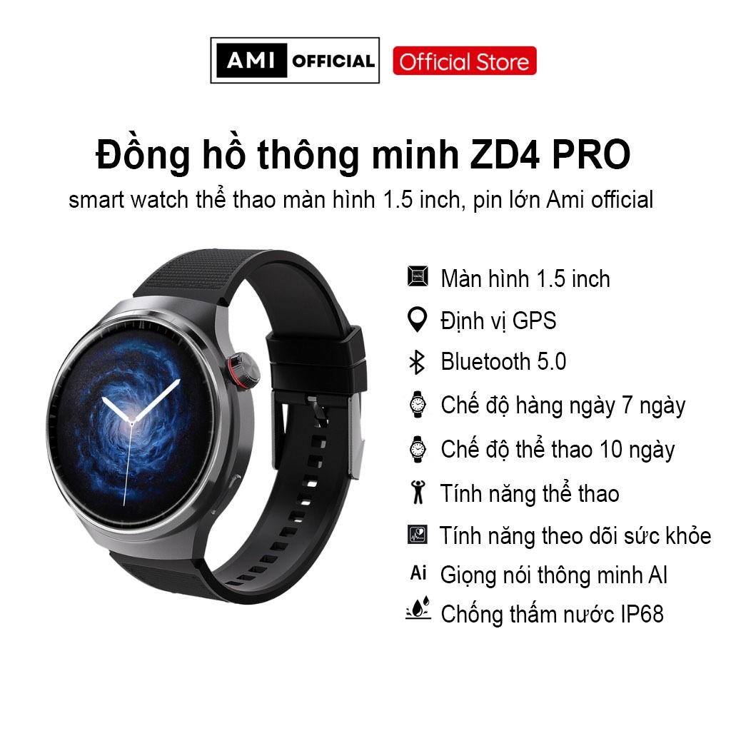 ng h th ng minh ZD4 PRO smart watch th thao m n h nh 1.5 inch