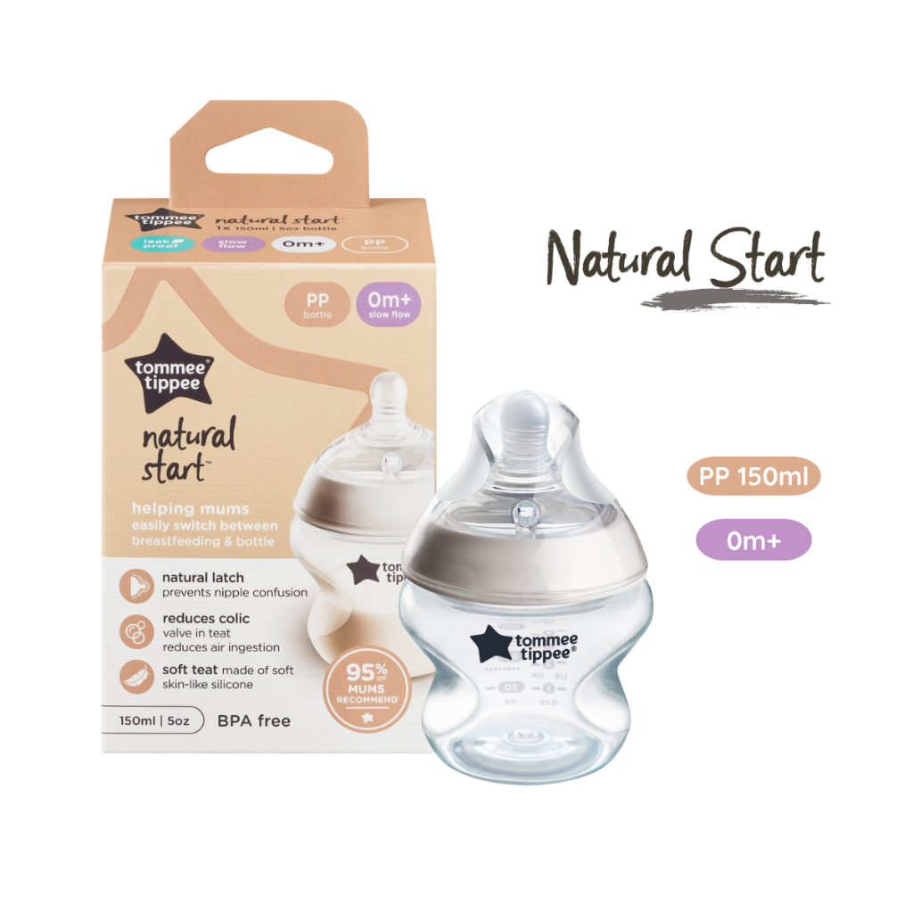 Ảnh Bình Sữa Ty Siêu Mềm Tự Nhiên Tommee Tippee Natural Start 150ml, Núm Ty Của Bình 0-3 Tháng 1