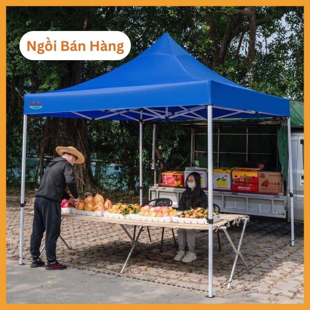 Nhà Bạt Di Động Đa Năng 3M x 3M, 2M x 2M, 2,5M x 2,5M Khung Hộp Vuông 4cm Sơn Tĩnh Điện Chống Han Rỉ