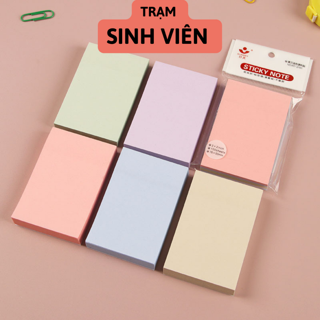 Set 100 Tờ Giấy Note, Giấy Ghi Chú Học Sinh Nhiều Màu Sắc Có Keo Dán ...