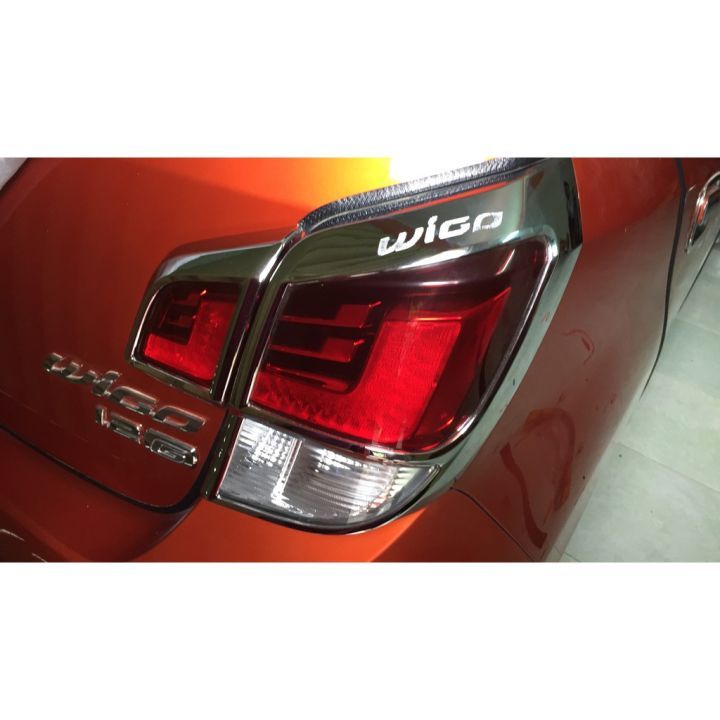 Ốp viền đèn pha, viền đèn hậu xe TOYOTA WIGO 2018-2020,MẪU MẠ CROM