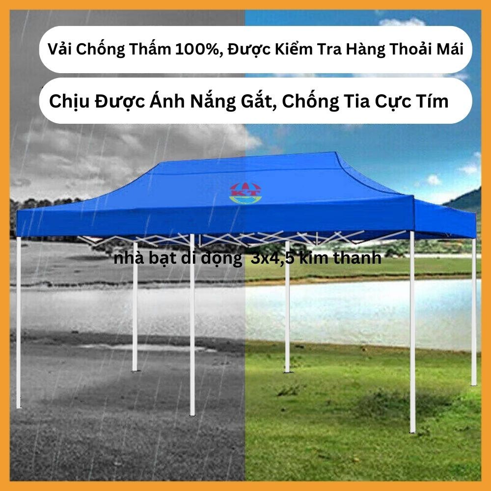 [Nặng 46 KG - Loại Cao Cấp] Nhà Bạt Di Động Đa Năng Gấp Gọn 3M x 4,5M, 3M x 6M Khung Sắt Sơn Tĩnh Điện Không Gỉ