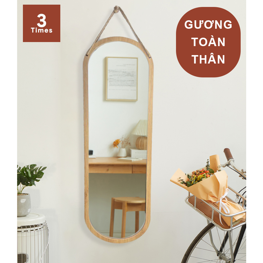(BAO BỂ VỠ) Gương soi toàn thân, gương treo tường khung gỗ oval, decor phòng, soi siêu nét, hàng loại 1 nhiều kích thước