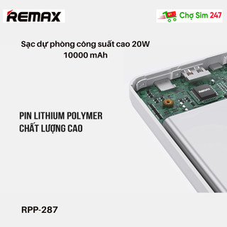 Sạc dự phòng REMAX 10000mAh sạc nhanh công suất cao 20W RPP-287
