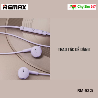 Tai nghe dây REMAX RM-522 chân 3.5 - RM-522I chân L - tai nghe có dây dành cho điện thoại, máy tính pc laptop