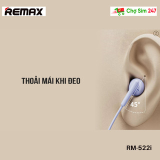 Tai nghe dây REMAX RM-522 chân 3.5 - RM-522I chân L - tai nghe có dây dành cho điện thoại, máy tính pc laptop