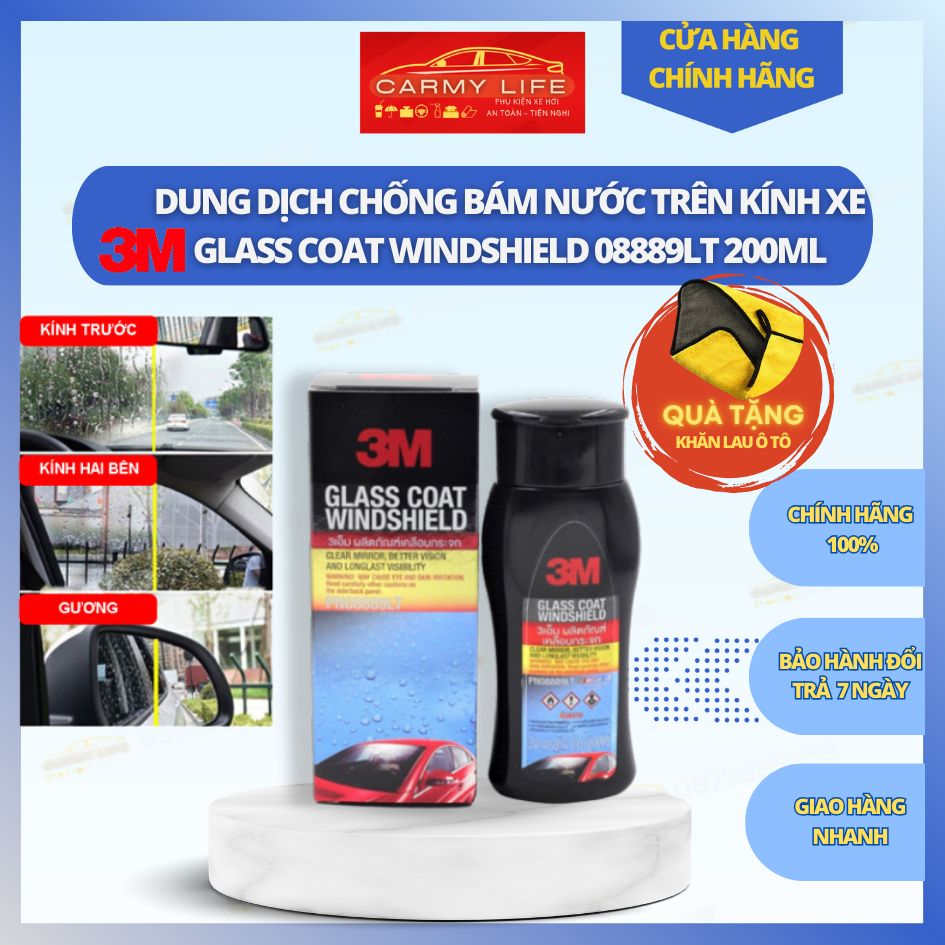 Dung dịch chống bám nước trên kính xe 3M Glass Coat Windshield 08889 LT ...