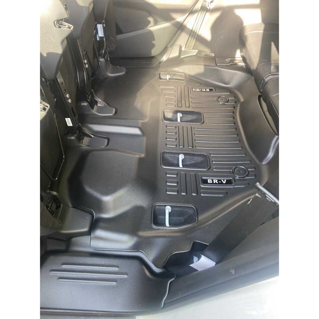 Thảm lót sàn NHỰA 5D TRÀN VIỀN xe Toyota Honda BRV 2023-2025 Thảm NHỰA TPE 5D đúc nguyên khối theo xe - 3 hàng