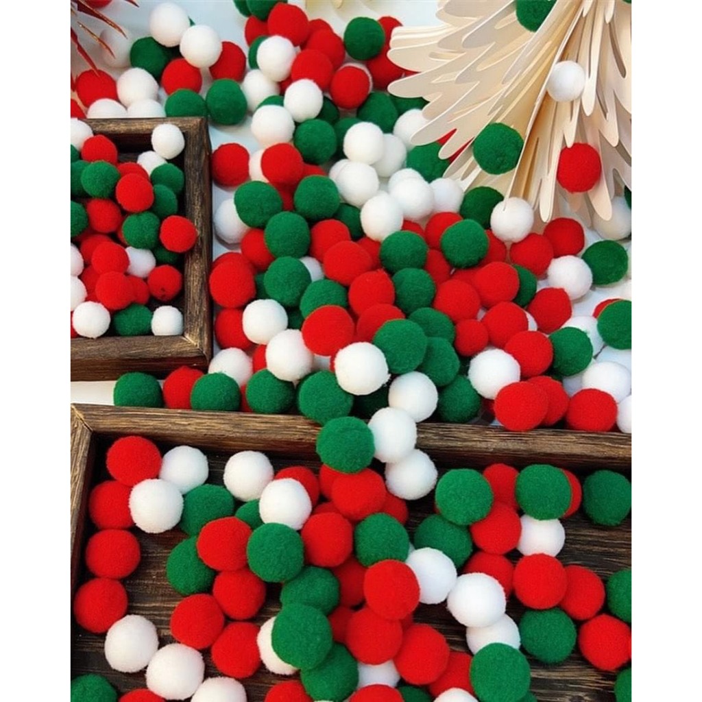 (Theo Size 1.5 cm) Hạt PomPom / Pom Pom Loại Xịn BESTIEE0797 Nhiều Màu Sắc Trang Trí Handmade