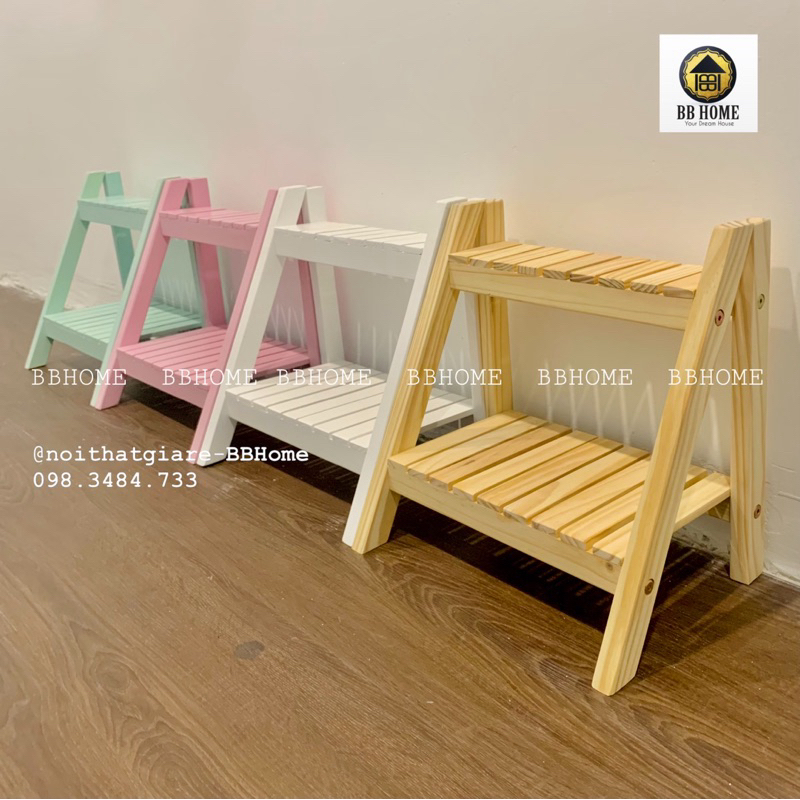 Kệ gỗ mini để sen đá,để bàn,mỹ phẩm,kệ gia vị nhiều màu-BBHOME | Shopee ...