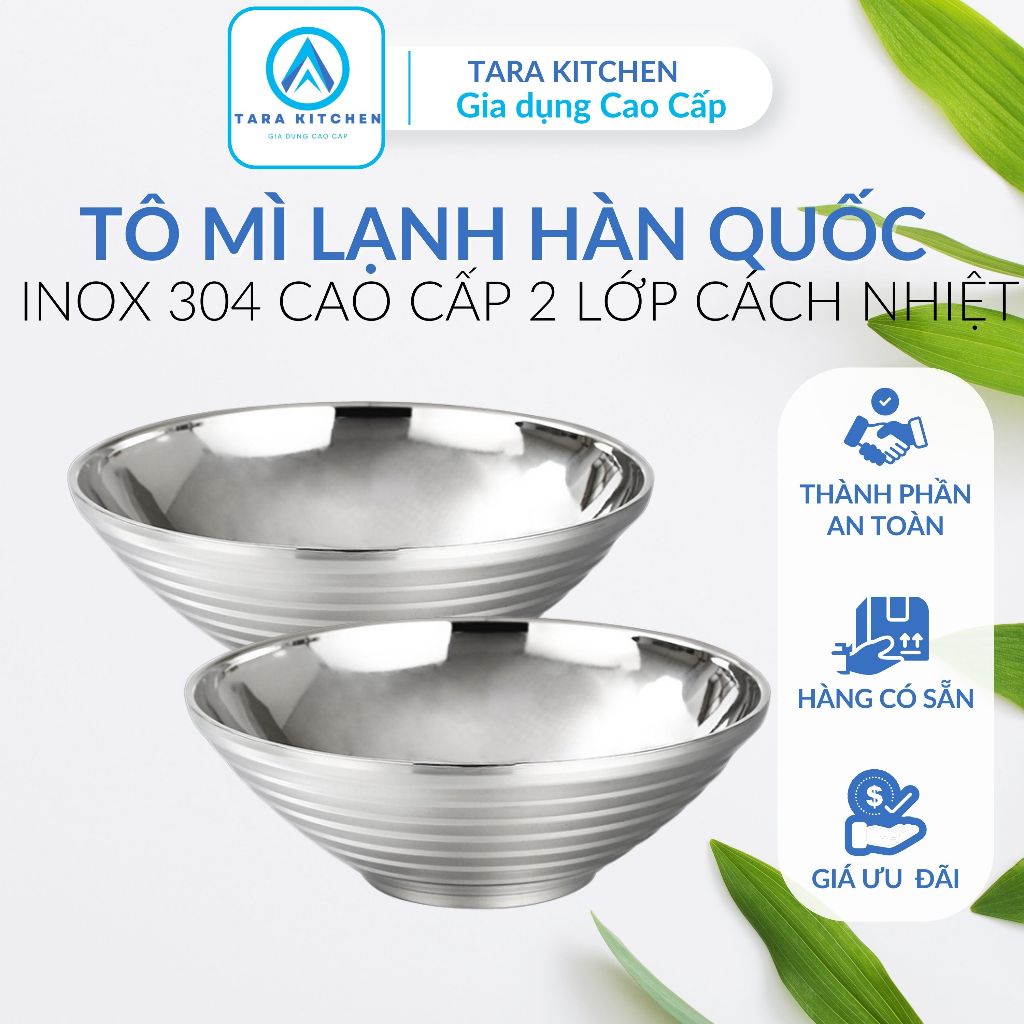 Tô Cách Nhiệt Inox 304 Sáng Bóng 20 Cm TARA KITCHEN Tô Chén Bát Mì Lạnh ...