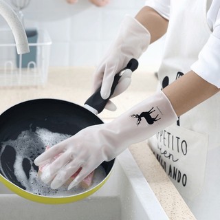 COMBO 2 ĐÔI Găng tay cao su siêu dai làm bếp làm vườn hình con hươu siêu dai 2397