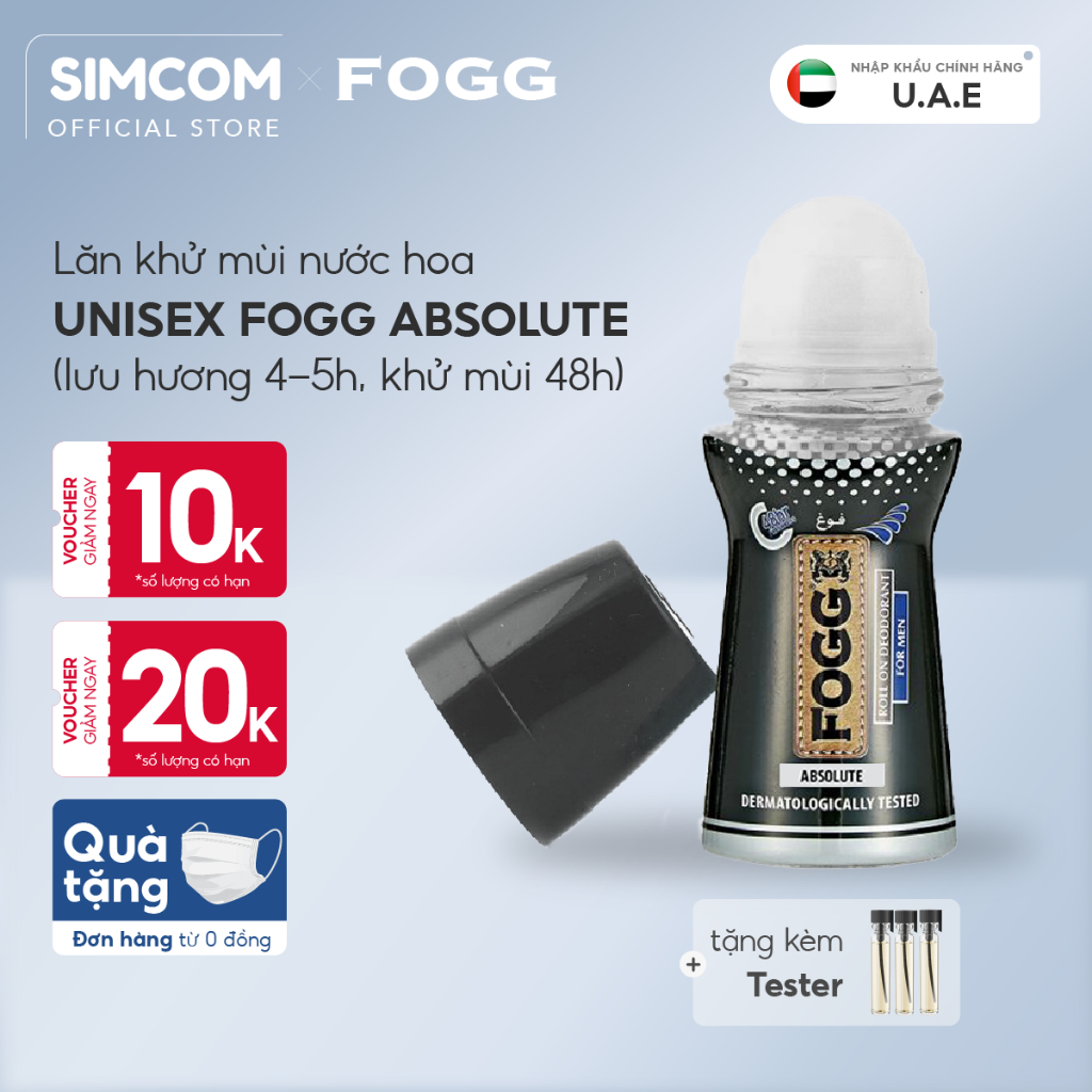 Lăn khử mùi FOGG Absolute hương nước hoa,chuyên khử mùi nam và khử mùi cho cả nữ,lăn vào nách giảm mùi hôi và mùi cơ thể