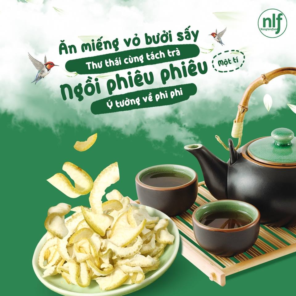 Vỏ Bưởi Sấy Dẻo NONGLAMFOOD Vị Truyền Thống Dẻo Mềm Ít Ngọt |Đồ Ăn Vặt Trái Cây Sấy Healthy 25g-500g