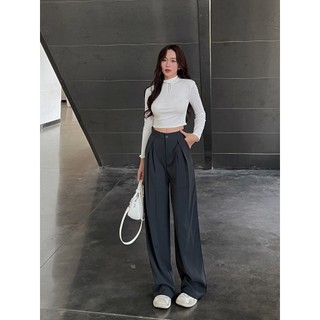 Quần tây ống rộng nữ cạp cao  - 247store - Quansuongly388_P2K8