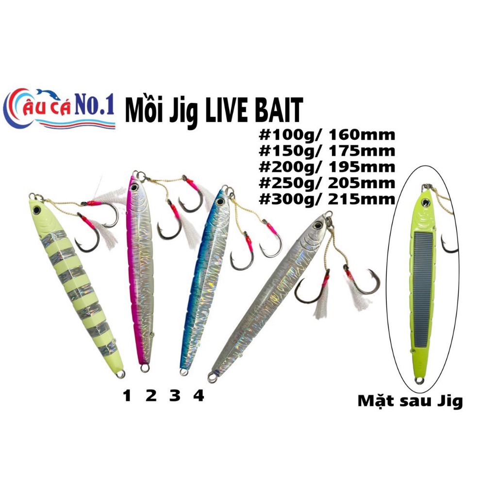MỒI CÂU GIẢ NO.1 FISHING JIG LIVE BAIT 100G 150G 200G 250G 300G