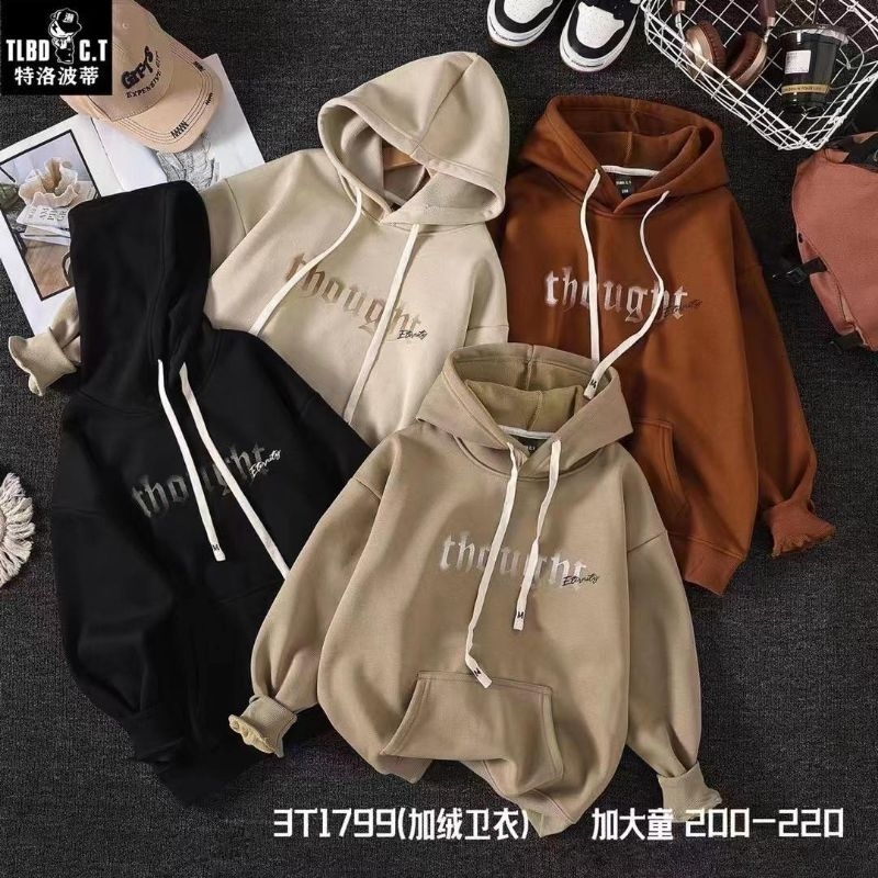Áo nỉ LÓT LÔNG NHUNG trẻ em áo hoodie cho bé size từ 15-37kg hàng QCCC