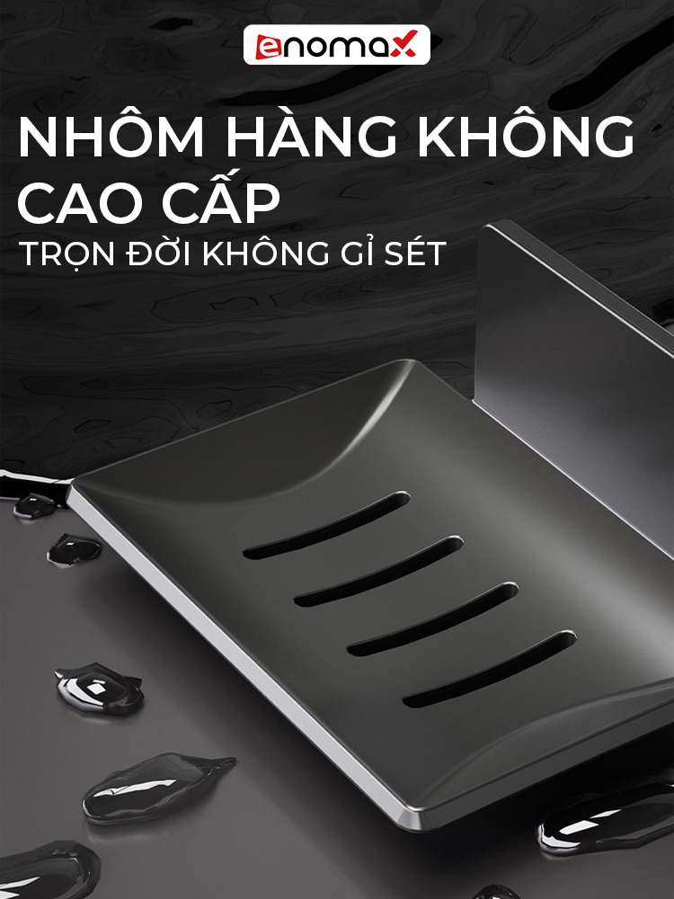 Ảnh Kệ đựng bánh xà phòng Enomax nhà tắm gọn gàng, tiện lợi, chất liệu Nhôm Hàng Không, chống gỉ sét, chống ăn mòn (Eno 0173 3