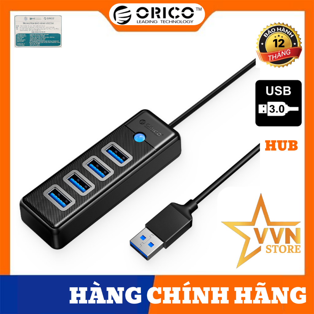 HUB USB ra 4 cổng USB 3.0 ORICO PW4U-U3 – HÀNG CHÍNH HÃNG (BH 12 THÁNG ...