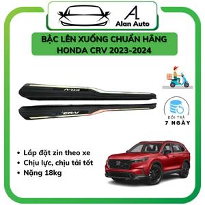 Bậc lên xuống xe Honda Crv 2022-2024, Mẫu vát đen đúc viền crom. Chuẩn Hãng,bền bỉ chắc chắn nặng 18kg