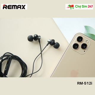 Tai nghe dây REMAX RM-512i chân L - Hợp kim nhôm + ABS - tai nghe có dây dành cho điện thoại