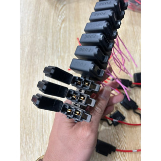 Combo 10 Chân cắm cầu chì có nắp. đui cắm cầu chì  thẳng